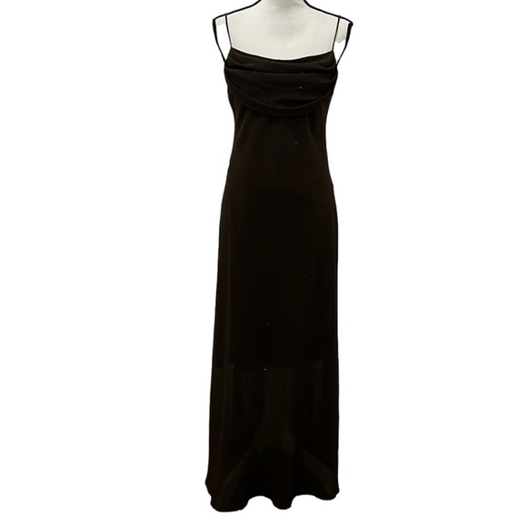 EUC, KARINA NITES, Dark Brown, Long, Prom, Wedding, Dress, Size 100% Polyester - Picture 1 of 10